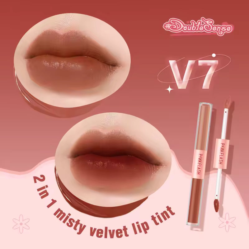 PINKFLASH 2en1 ✨ LABIAL LÍQUIDO DE TERCIOPELO | DOBLE IMPACTO DE COLOR ✨